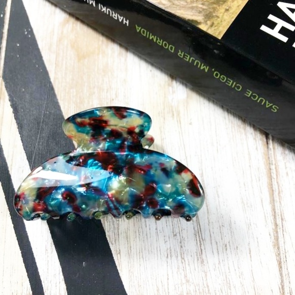 Alquimia Accessories - NEW  EMBELLISHED  HAIR CLAW CLIP BLUE AND RED